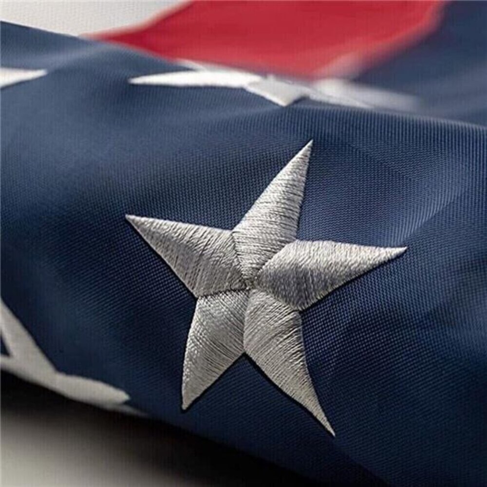 3x5 ft US American Flag Embroidered Stars, Sewn Stripes, Heavy-Duty Nylon